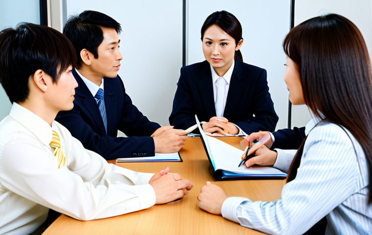 Efficient Meeting**

"A professional Japanese business team in a modern, bright office, participating in a focused meeting, fully clothed in business attire, appropriate content, safe for work. Clear agenda visible, natural proportions, well-formed hands, professional photography, high quality, ポジティブな雰囲気."

**