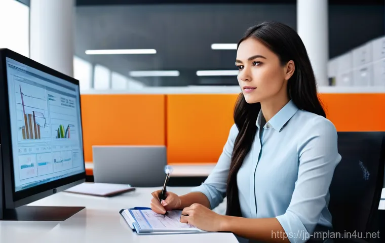 미디어 플래너의 광고 리뷰와 최적화 프로세스 - **Image Prompt 1: The Insightful Media Planner**
    "A professional, determined-looking female medi...