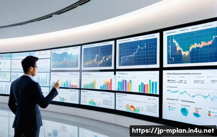 미디어 플래너가 알아야 할 광고 시장 용어 - A sleek, modern digital marketing office scene focused on data analysis and advertising metrics, fea...